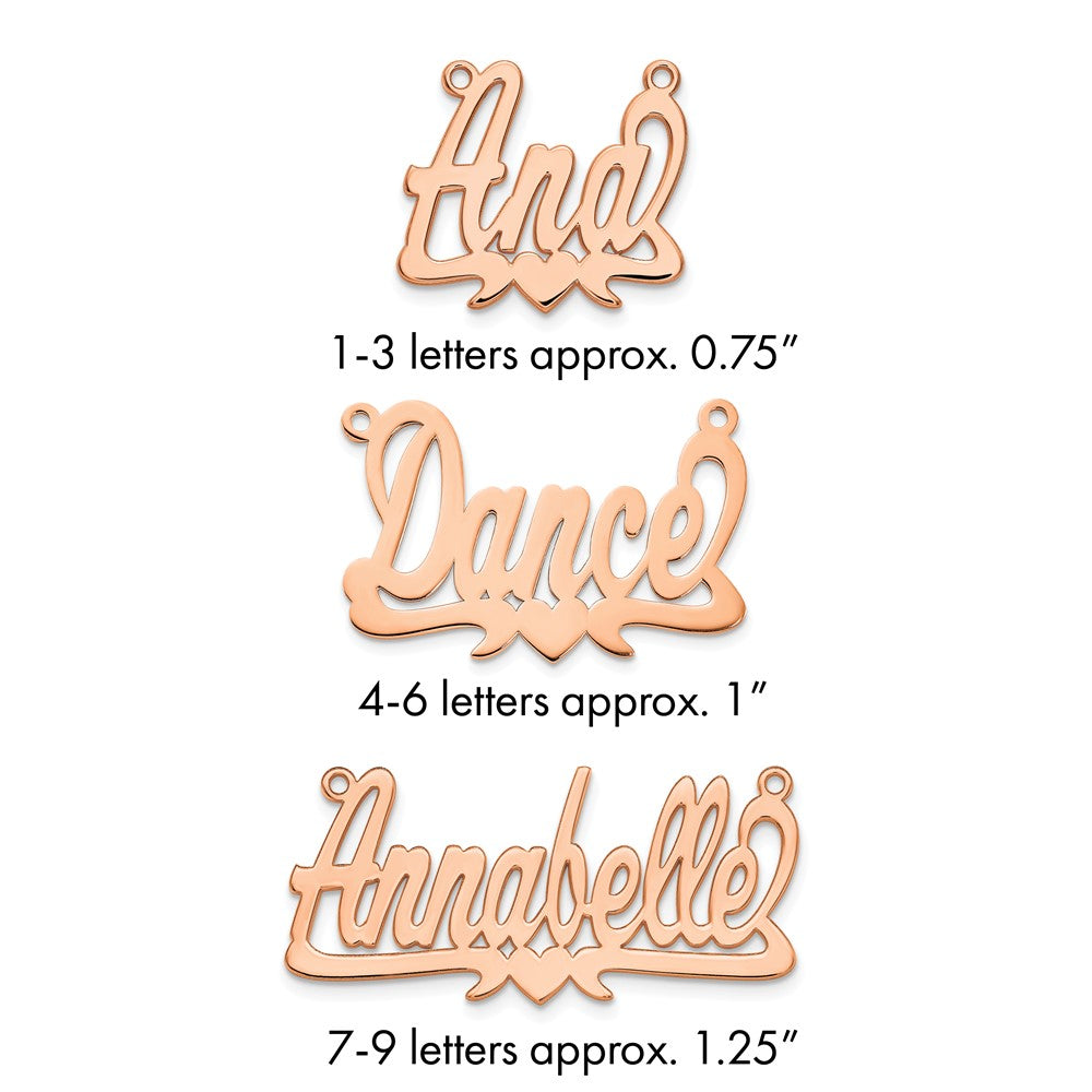 14k Rose Gold Polished Heart Name Plate