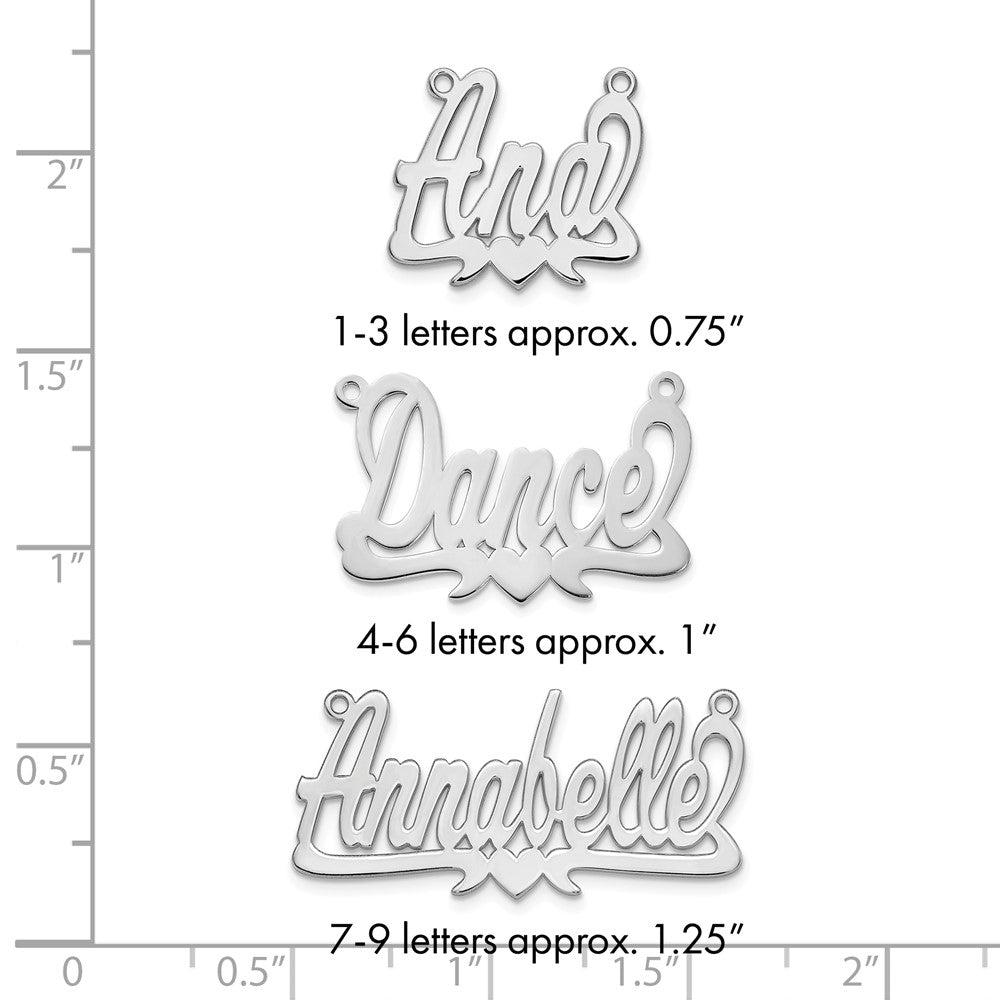 14k White Gold Polished Heat Name Plate