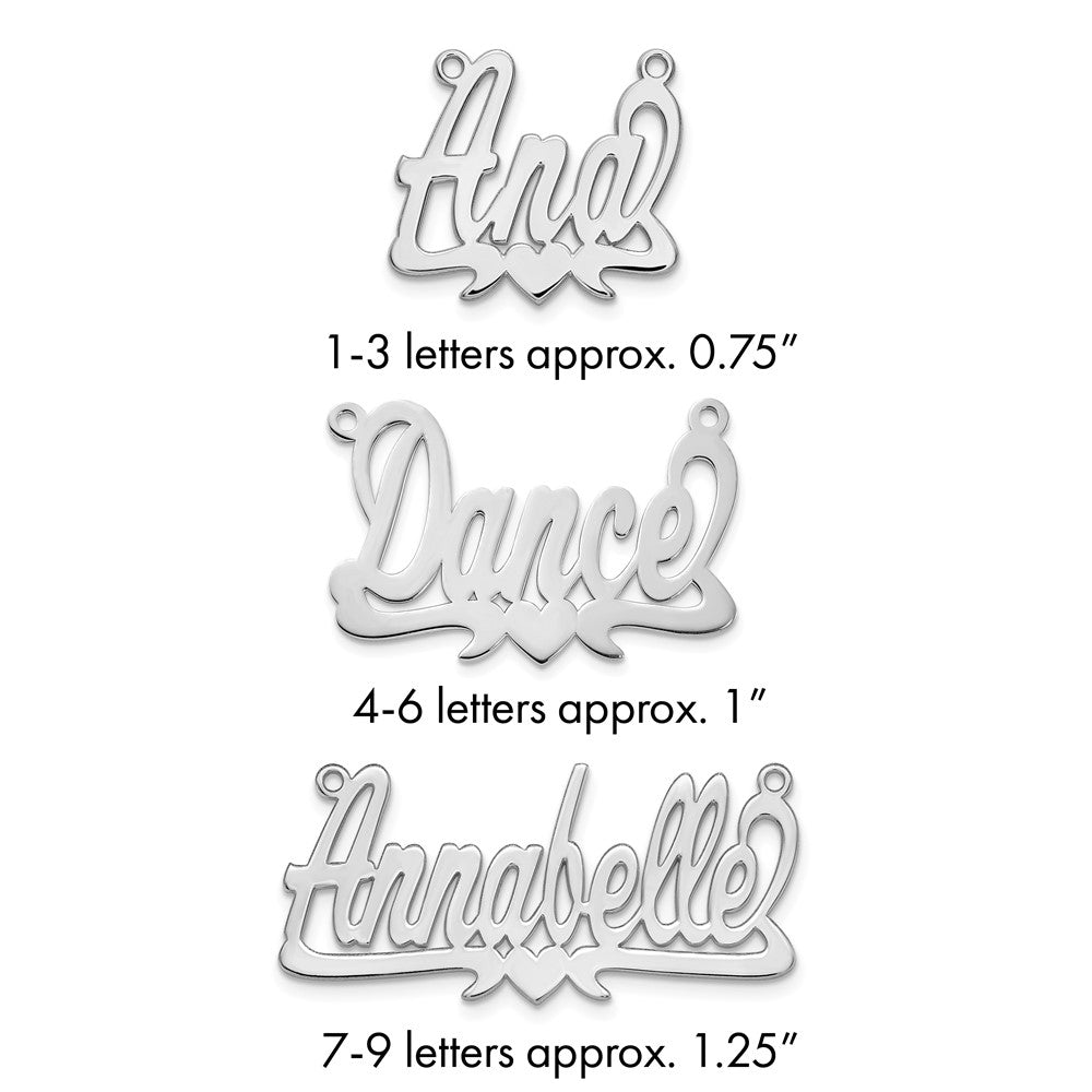 10k White Gold Polished Heart Name Plate