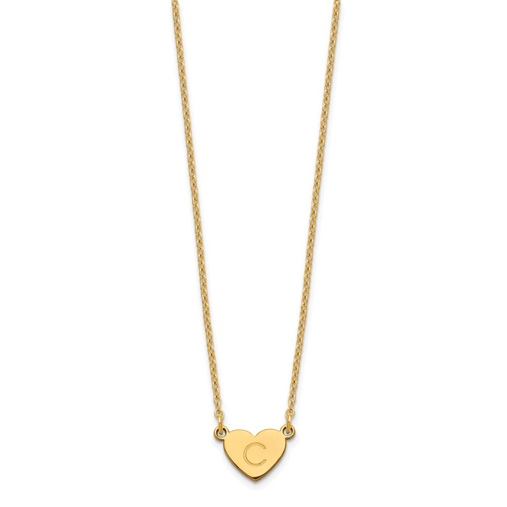 Sterling Silver/Gold-plated Initial Heart Necklace