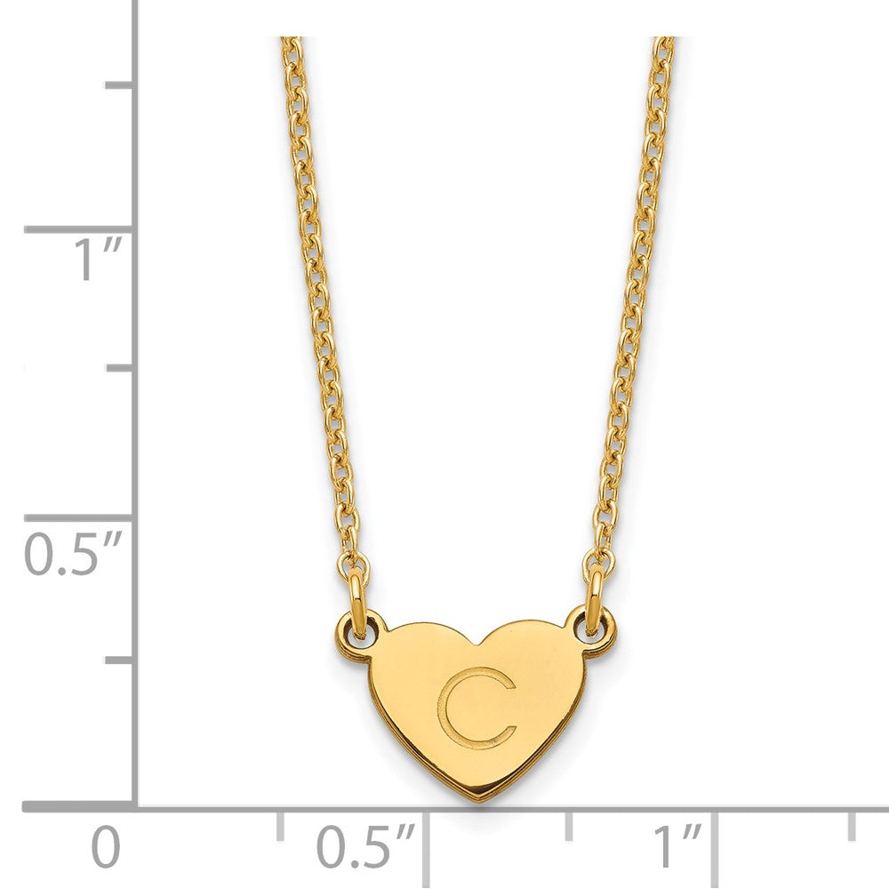 Sterling Silver/Gold-plated Initial Heart Necklace