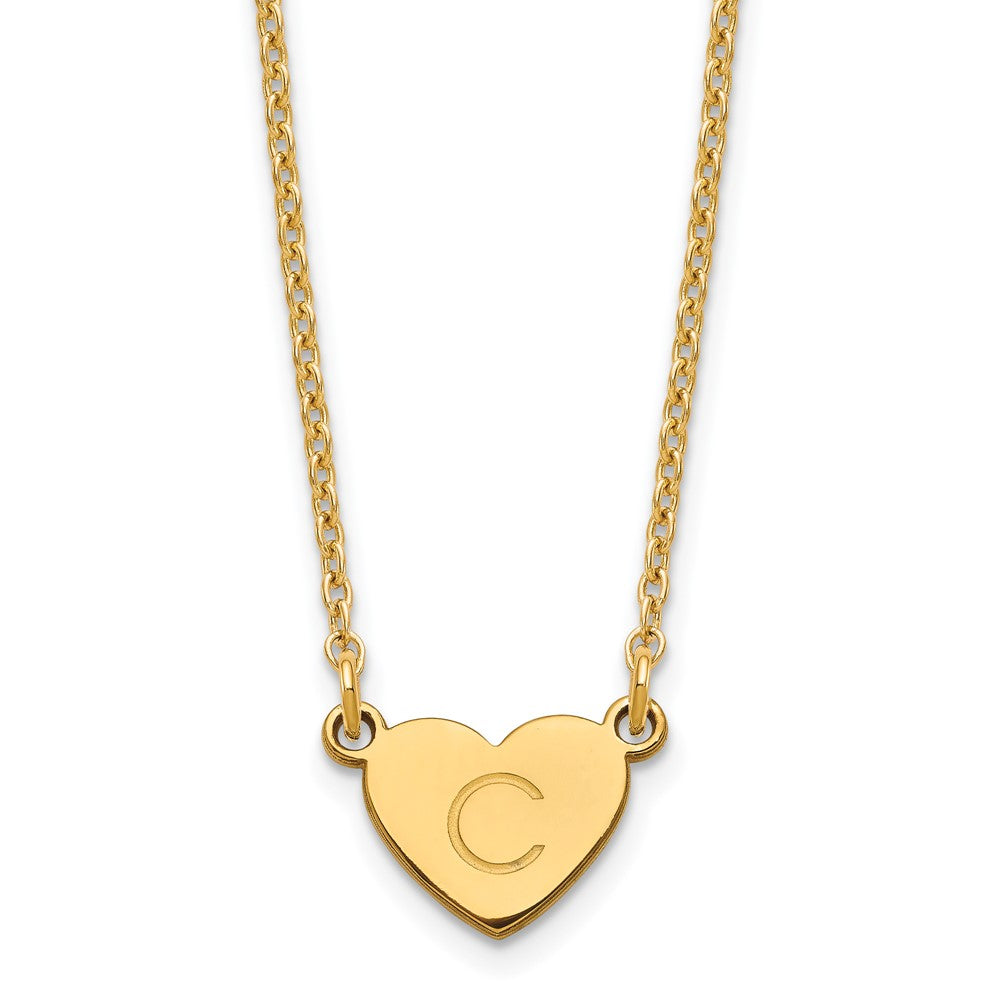 Sterling Silver/Gold-plated Initial Heart Necklace