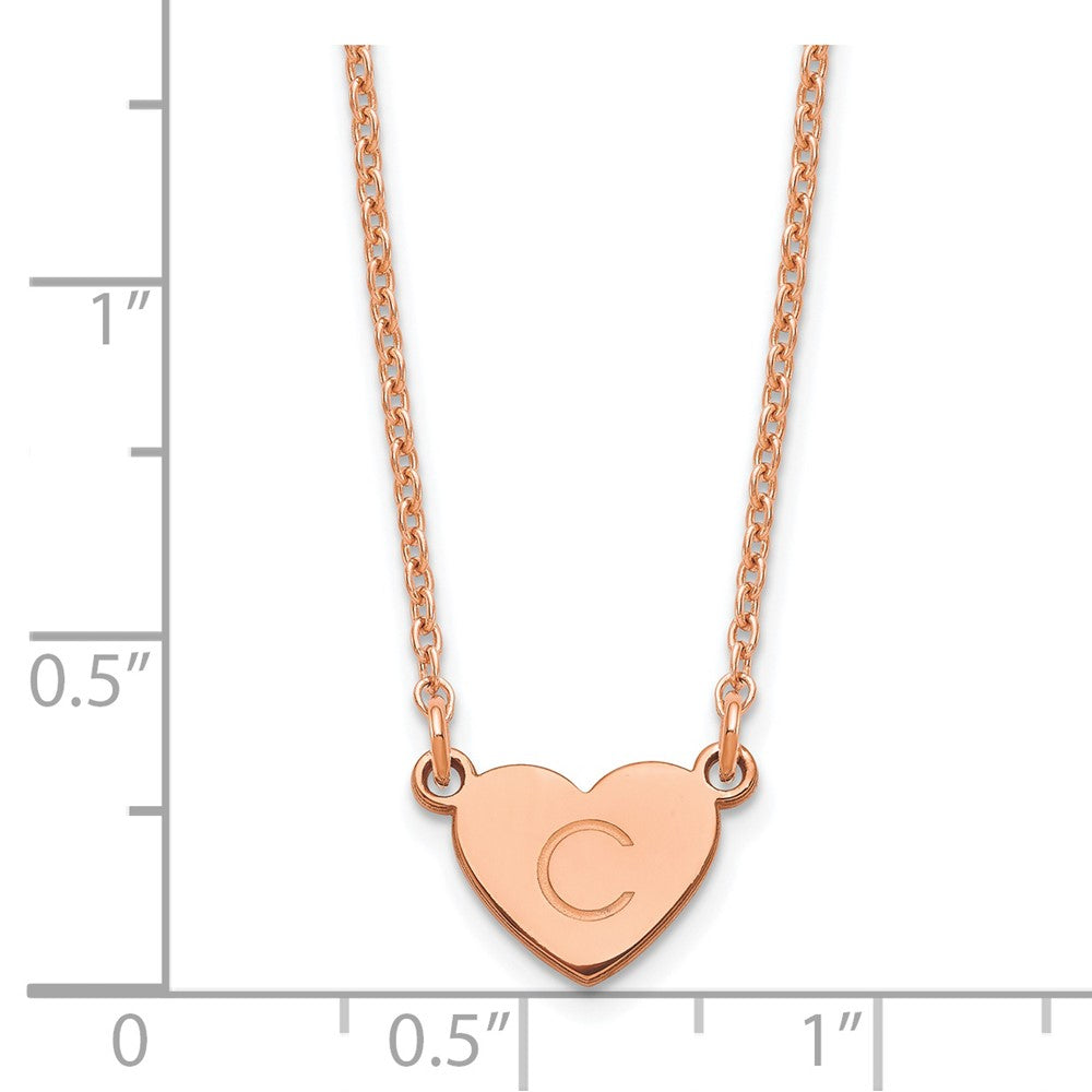Sterling Silver/Rose-plated Initial Heart Necklace