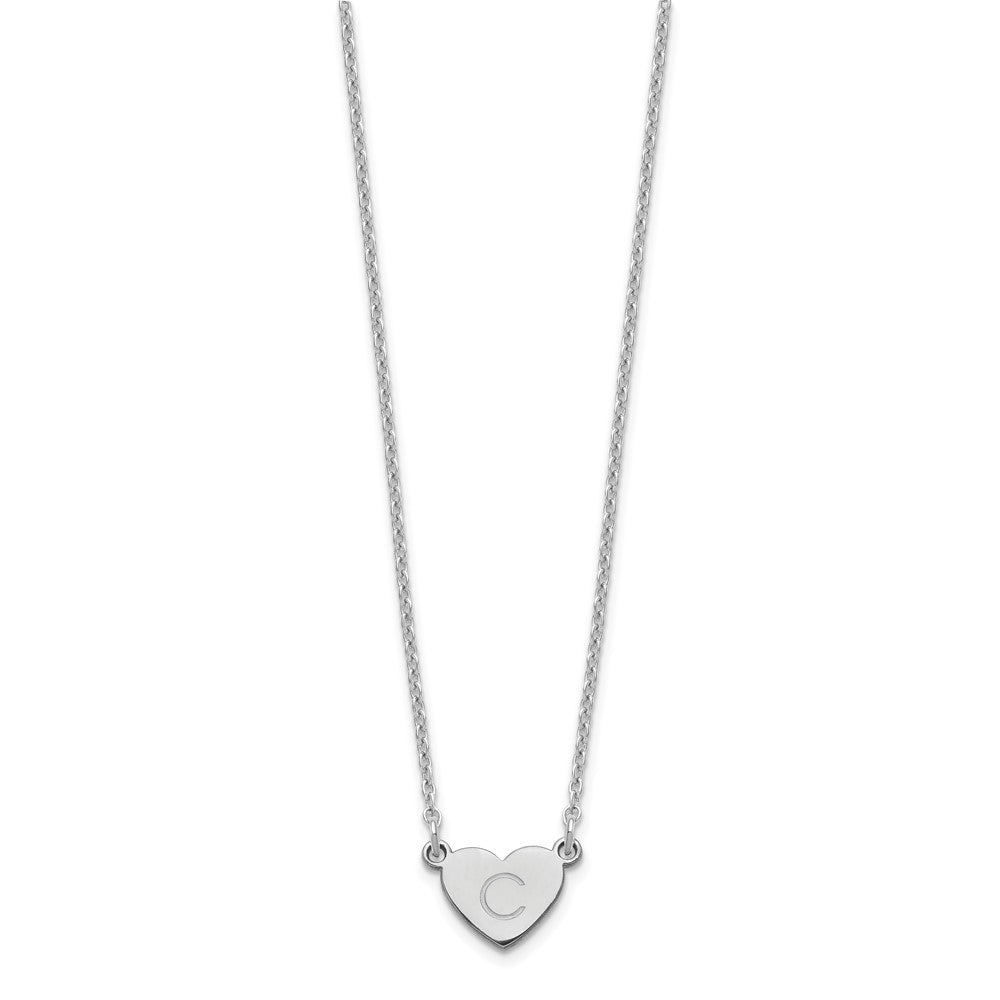 Sterling Silver/Rhodium-plated Initial Heart Necklace