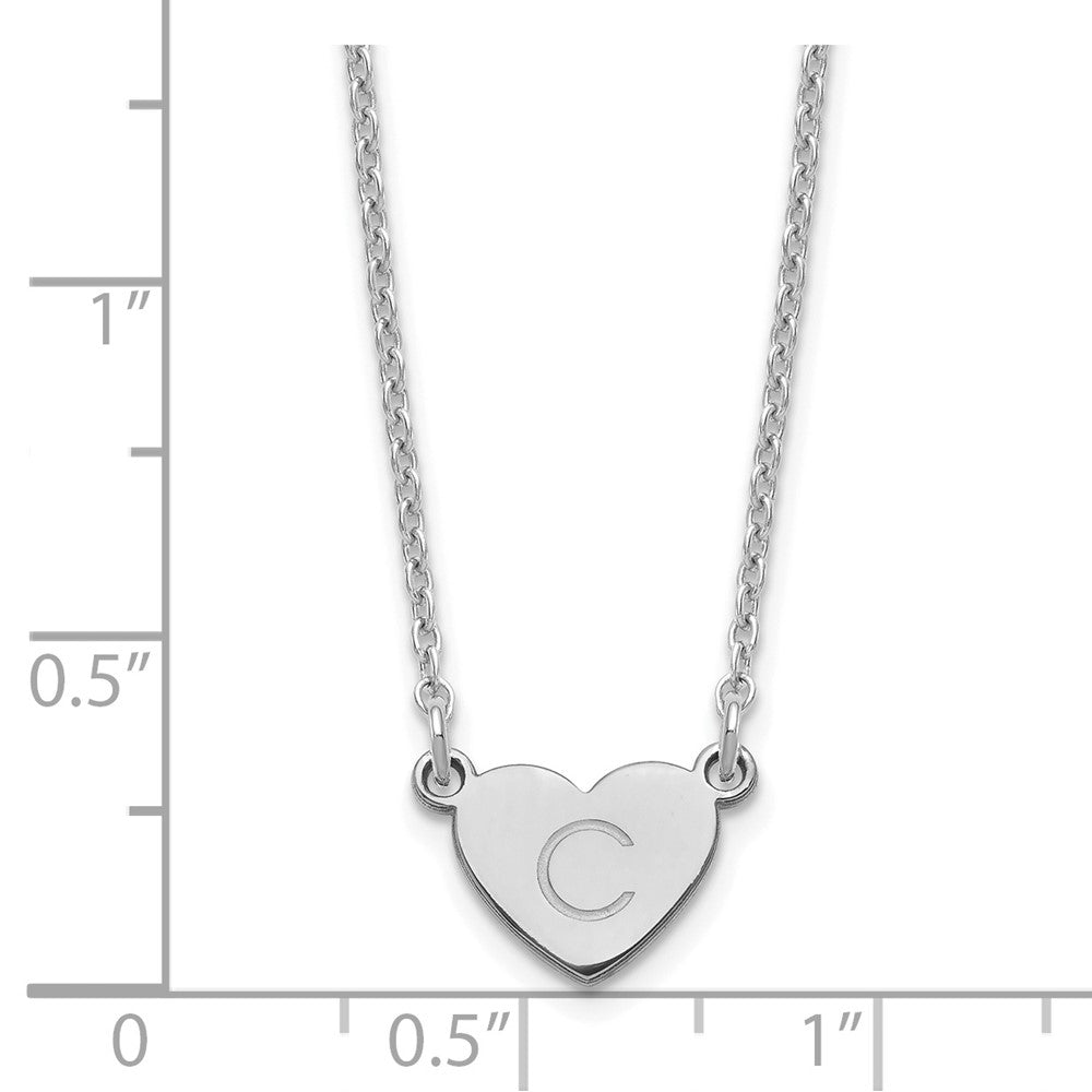 Sterling Silver/Rhodium-plated Initial Heart Necklace