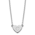 Sterling Silver/Rhodium-plated Initial Heart Necklace