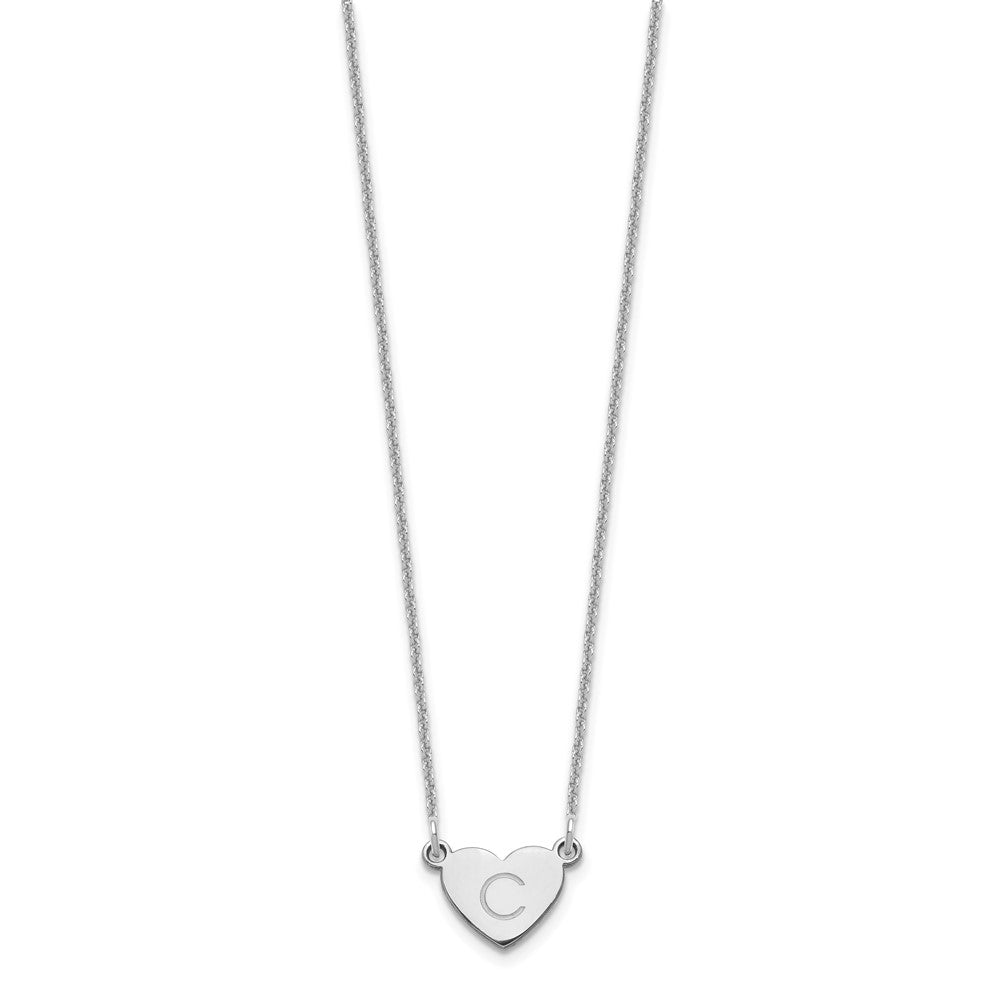 10k White Gold Initial Heart Necklace