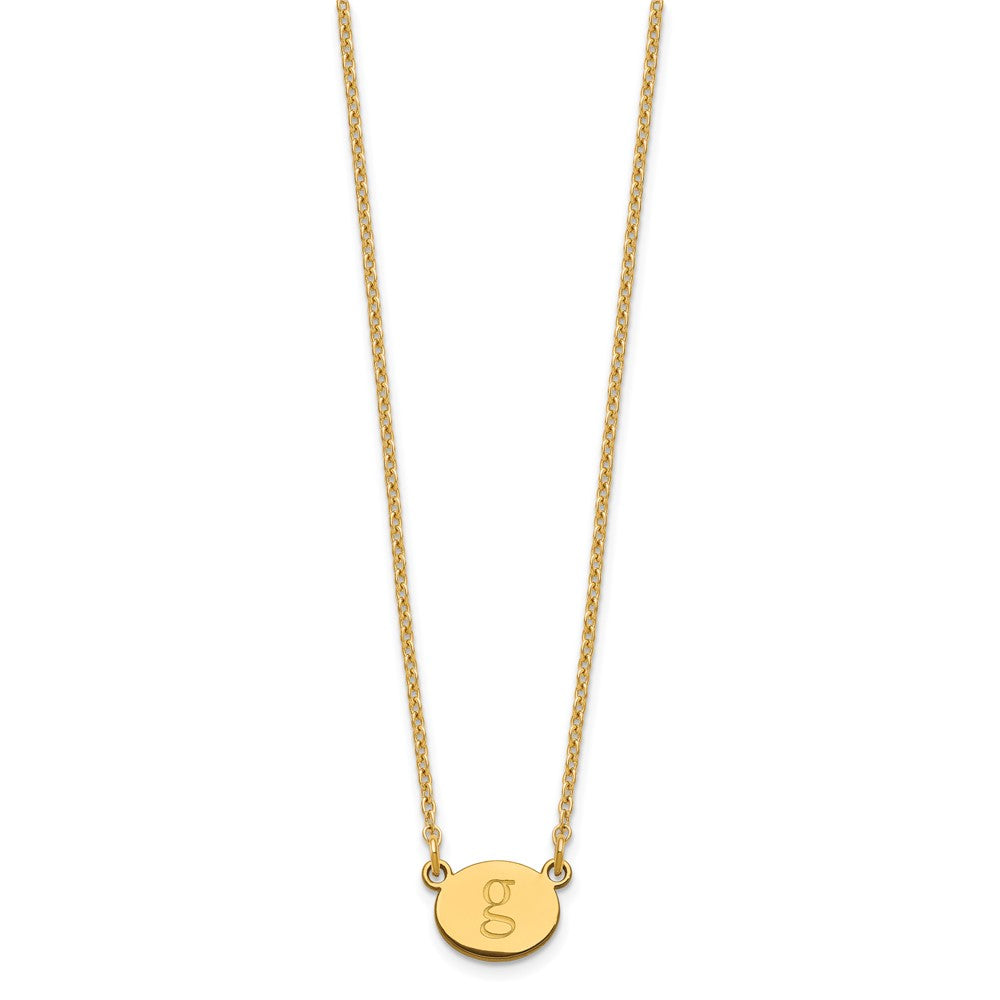 Sterling Silver/Gold-plated Oval Initial Necklace