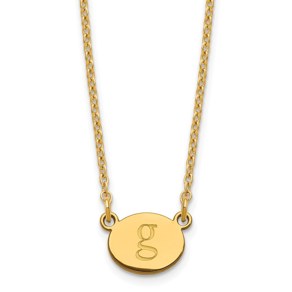 Sterling Silver/Gold-plated Oval Initial Necklace