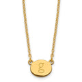 Sterling Silver/Gold-plated Oval Initial Necklace