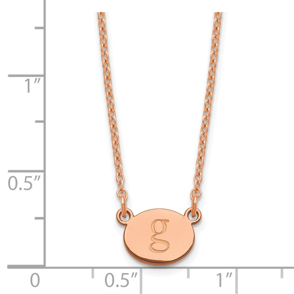 Sterling Silver/Rose-plated Oval Initial Necklace