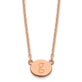 Sterling Silver/Rose-plated Oval Initial Necklace