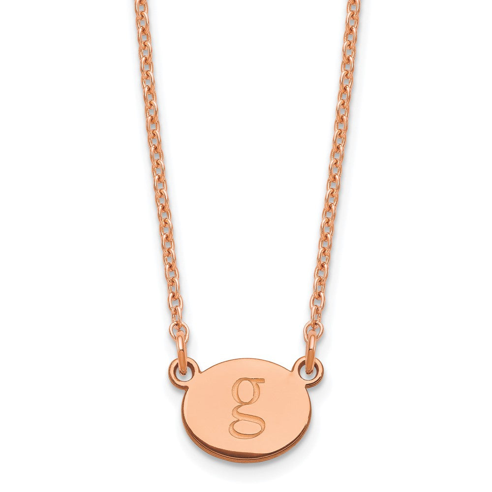 Sterling Silver/Rose-plated Oval Initial Necklace