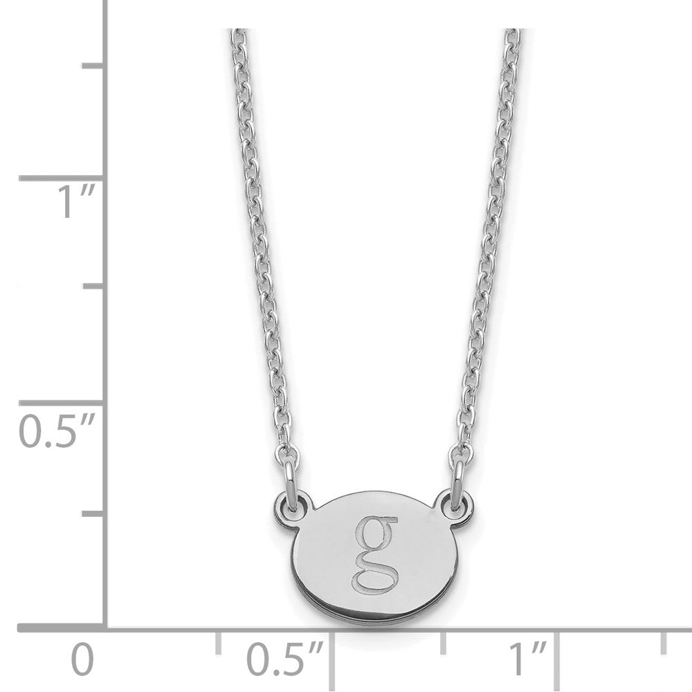 Sterling Silver/Rhodium-plated Oval initial Necklace