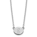 Sterling Silver/Rhodium-plated Oval initial Necklace