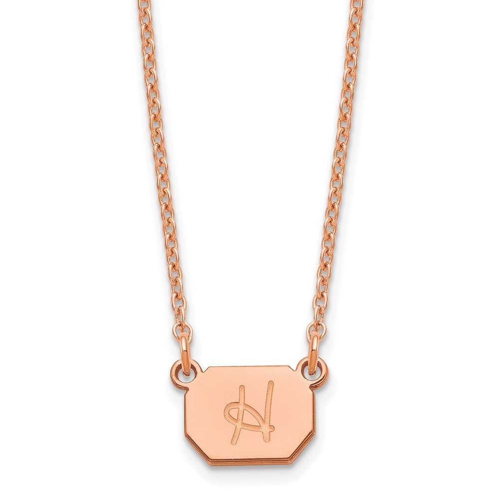Sterling Silver/Rose-plated Initial Necklace