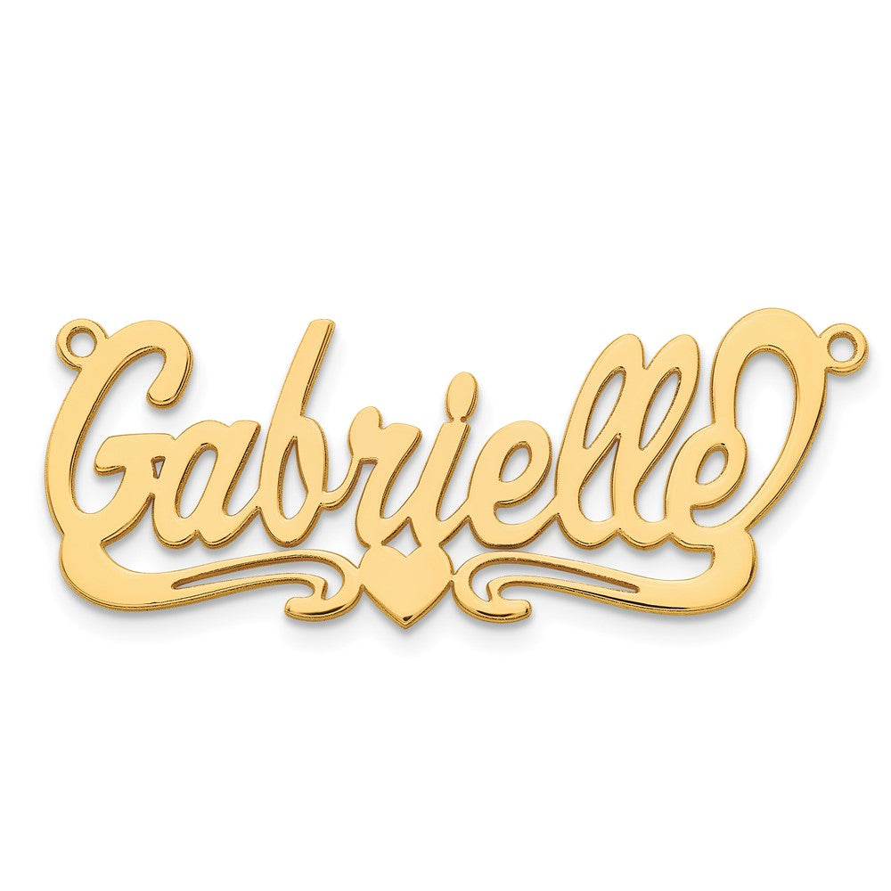 Sterling Silver/Gold-plated Polished Heart Name Plate