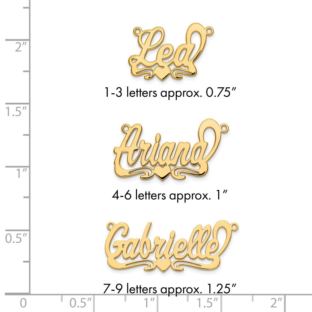 Sterling Silver/Gold-plated Polished Heart Name Plate