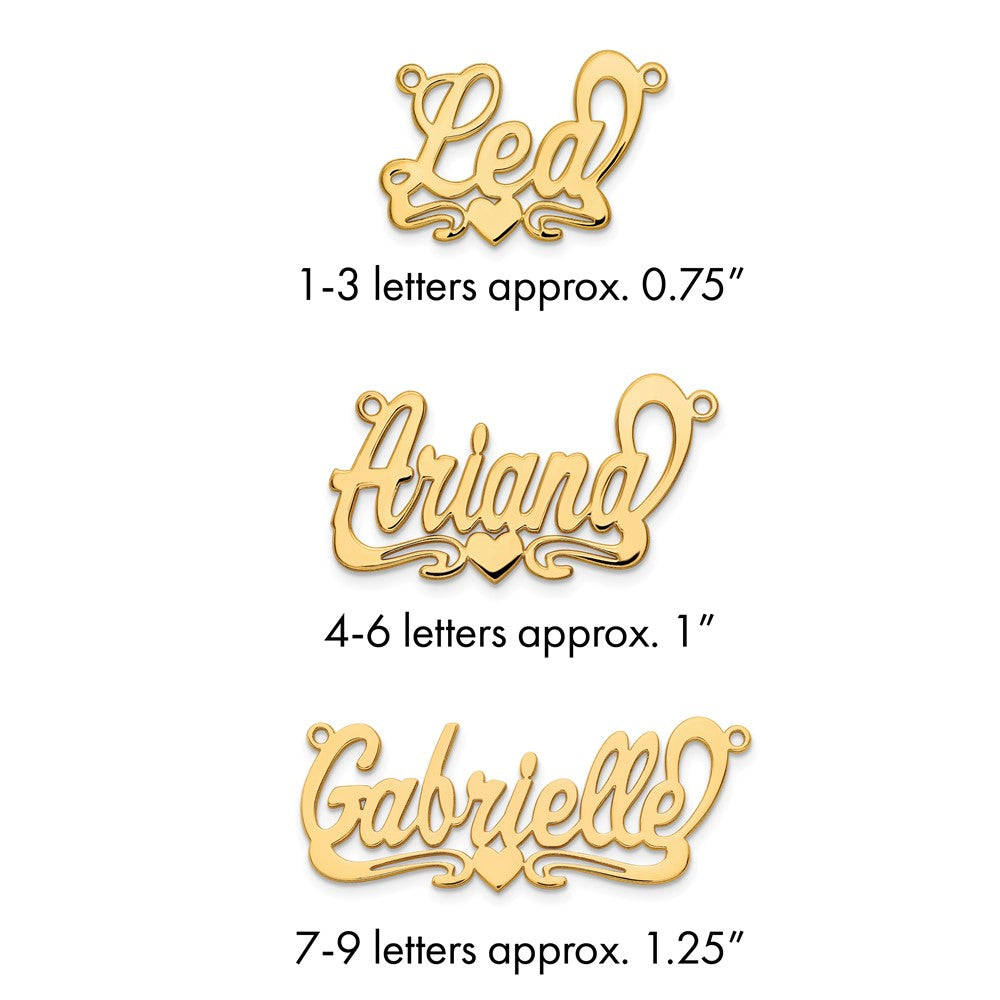14k Yellow Gold Polished Heart Name Plate