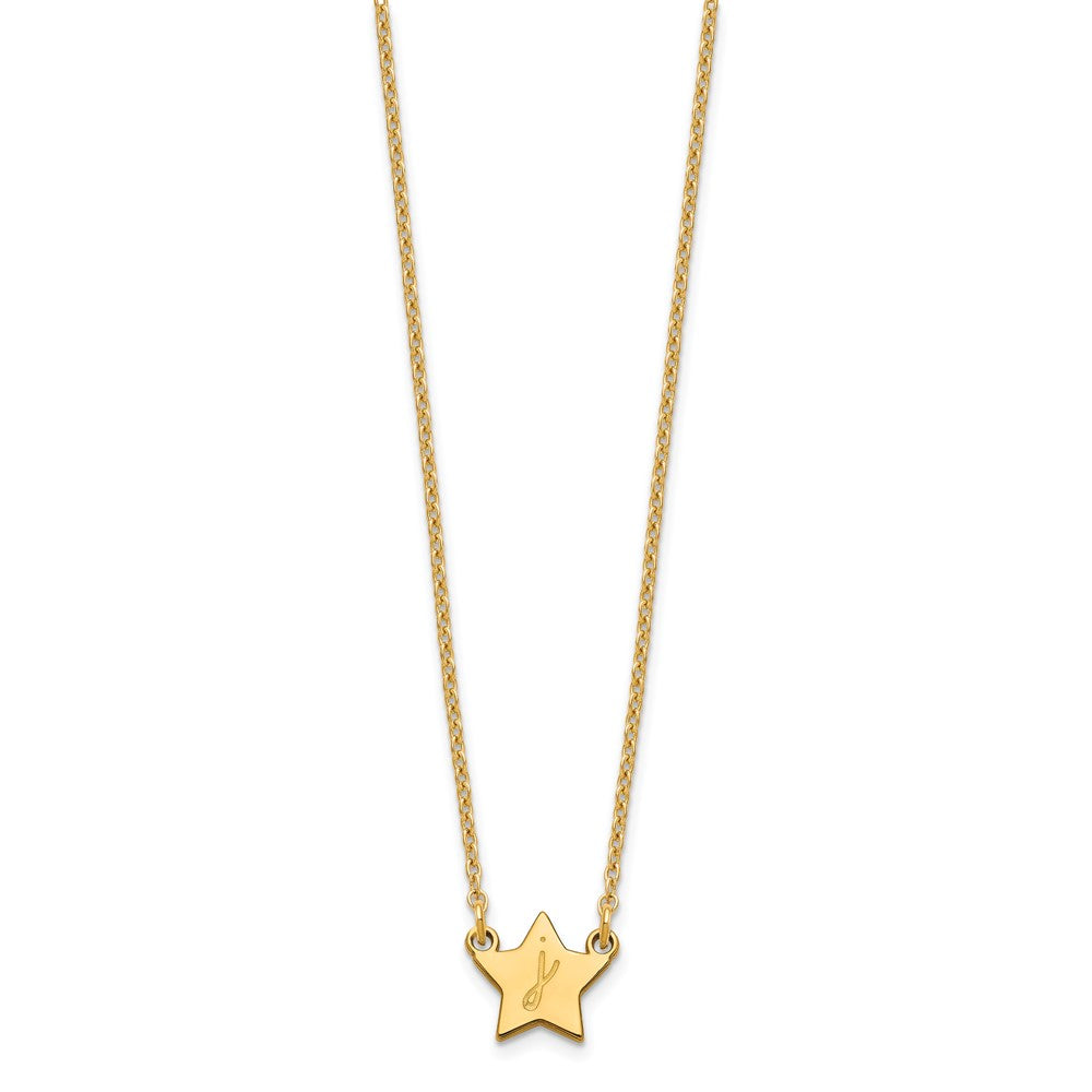 Sterling Silver/Gold-plated Initial Star Necklace