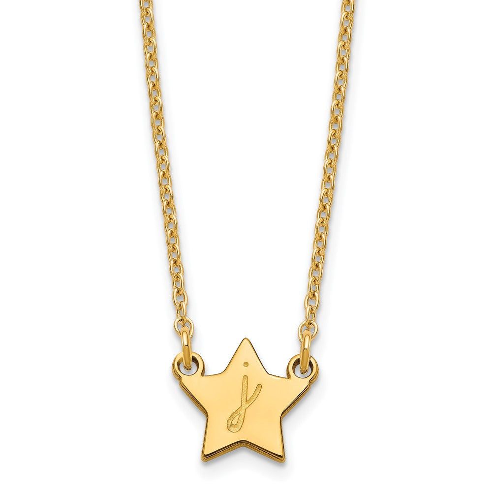 Sterling Silver/Gold-plated Initial Star Necklace