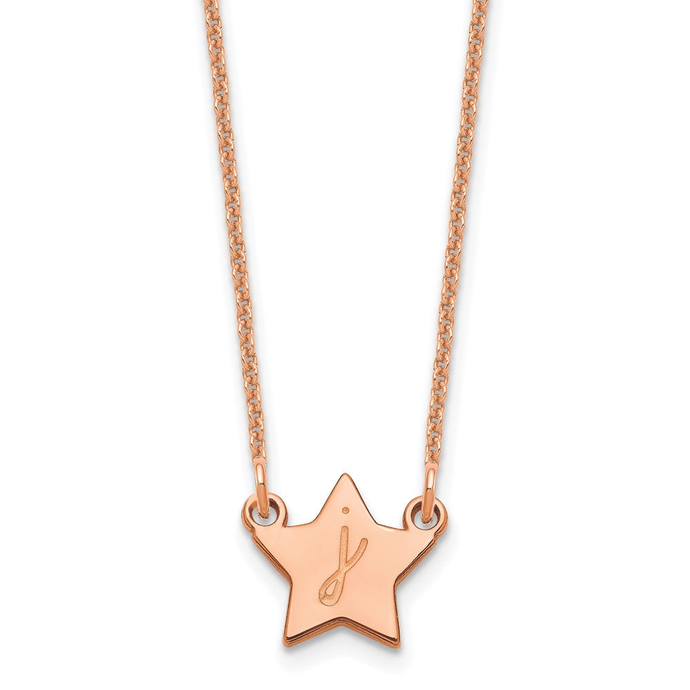 14k Rose Gold Initial Star Necklace
