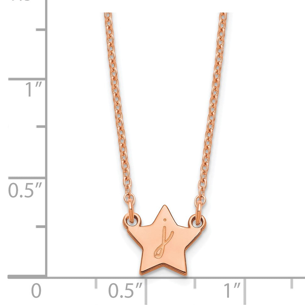 Sterling Silver/Rose-plated Initial Star Necklace