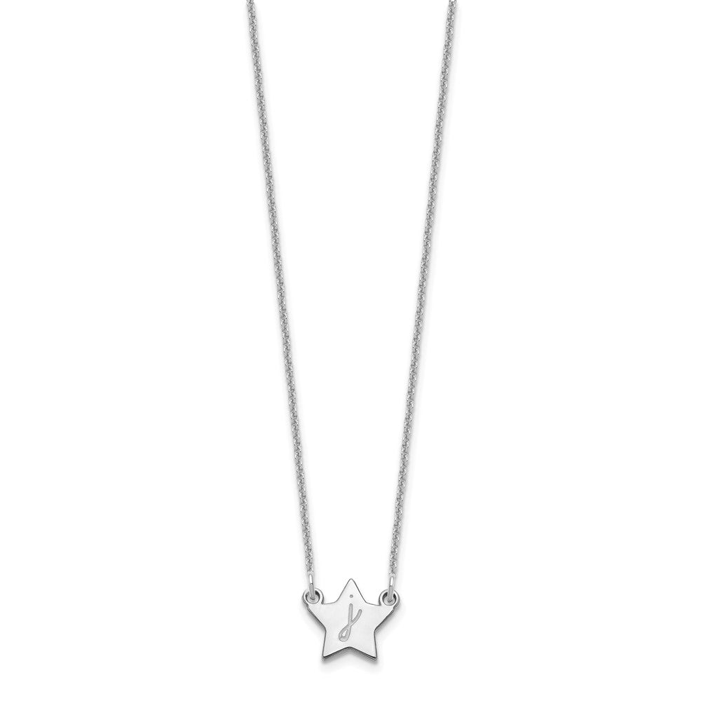 14k White Gold Initial Star Necklace