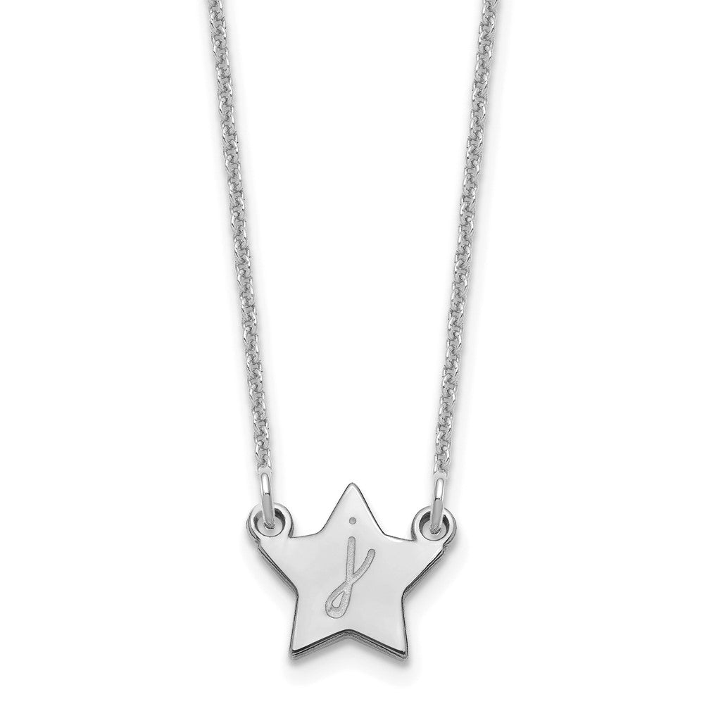 14k White Gold Initial Star Necklace