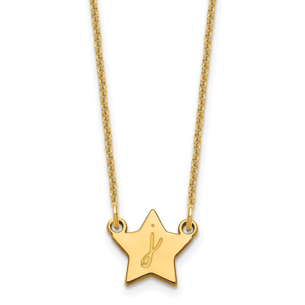 14k Yellow Gold Initial Star Necklace