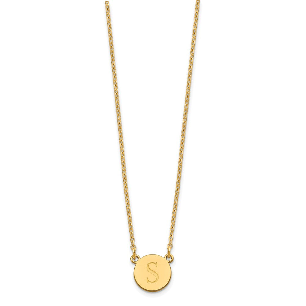 Sterling Silver/Gold-plated Round Initial Necklace