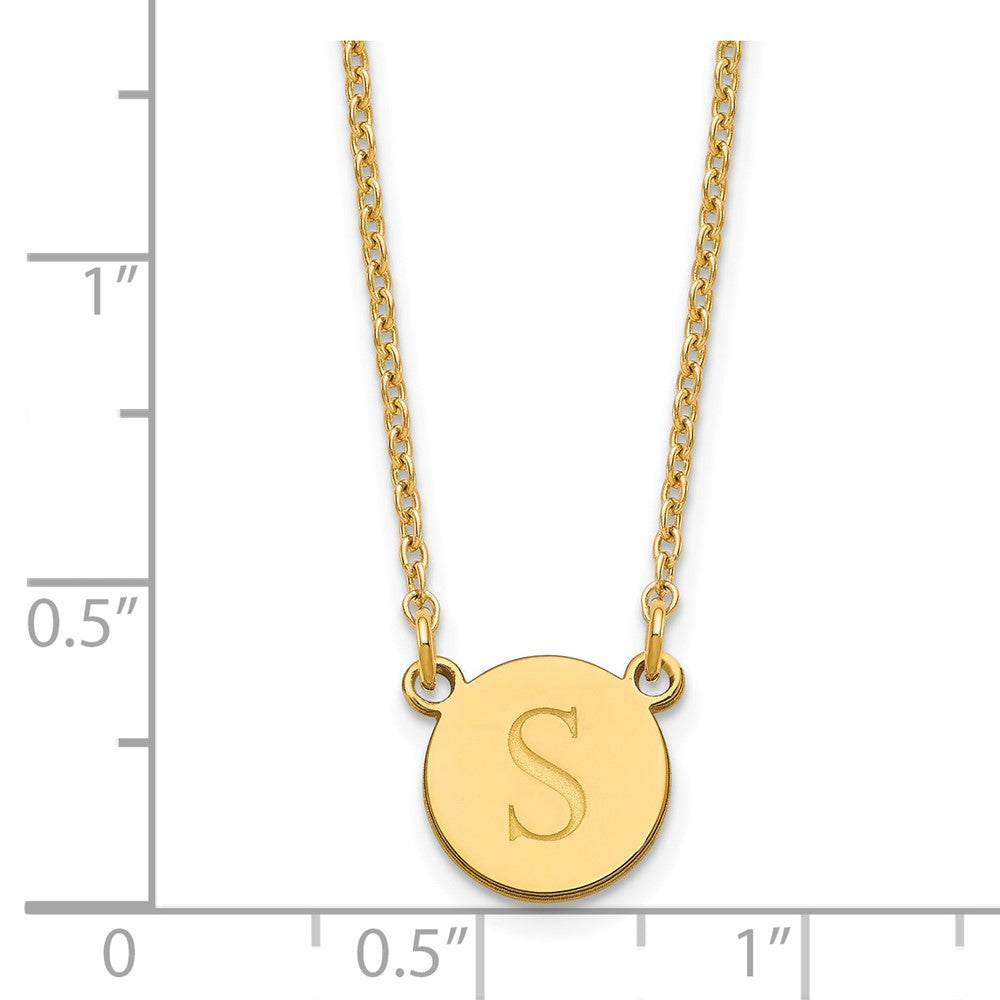 Sterling Silver/Gold-plated Round Initial Necklace