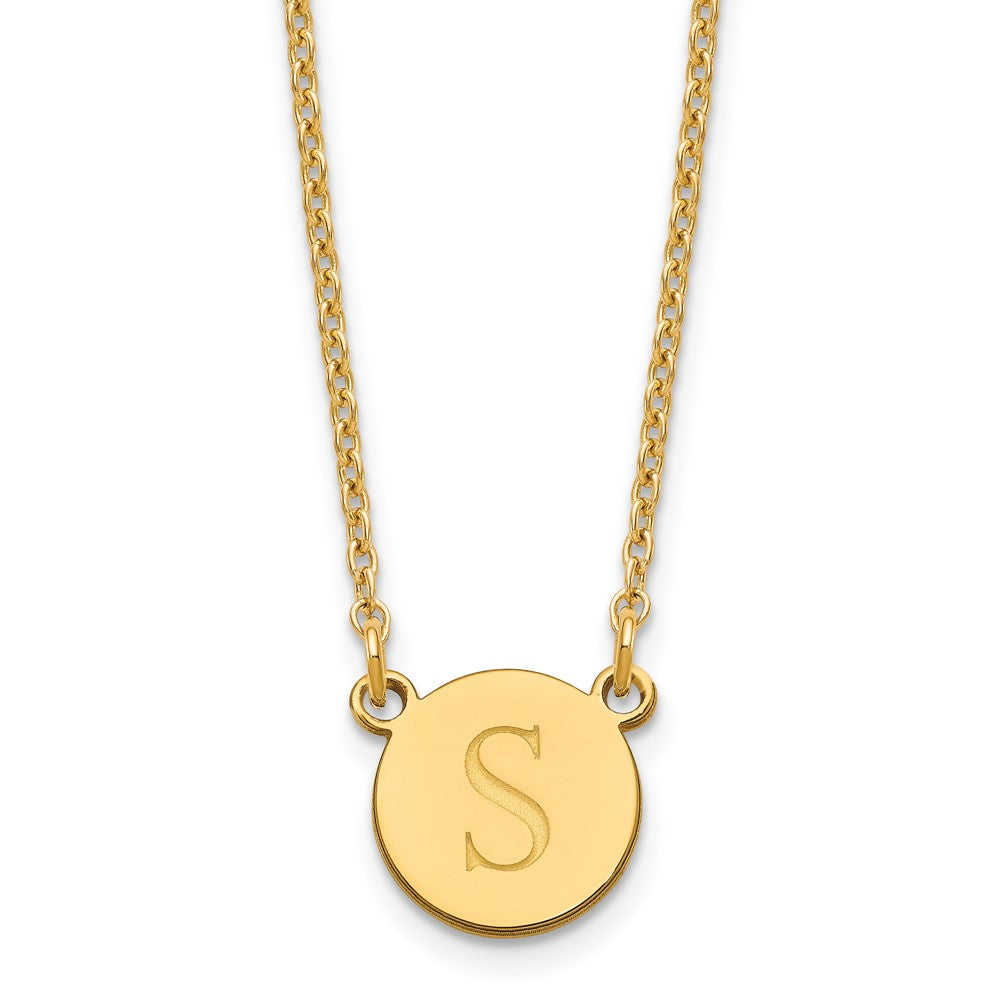 Sterling Silver/Gold-plated Round Initial Necklace