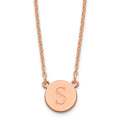 Sterling Silver/Rose-plated Round Initial Necklace