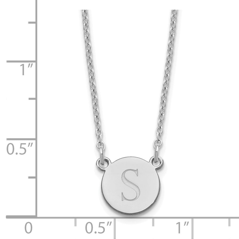 Sterling Silver/Rhodium-plated Round Initial Necklace