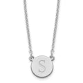 Sterling Silver/Rhodium-plated Round Initial Necklace