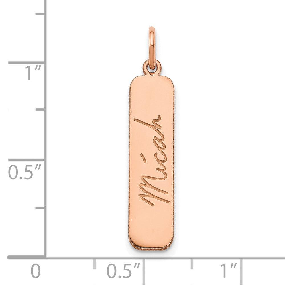 Sterling Silver/Rose-plated Signature Bar Charm