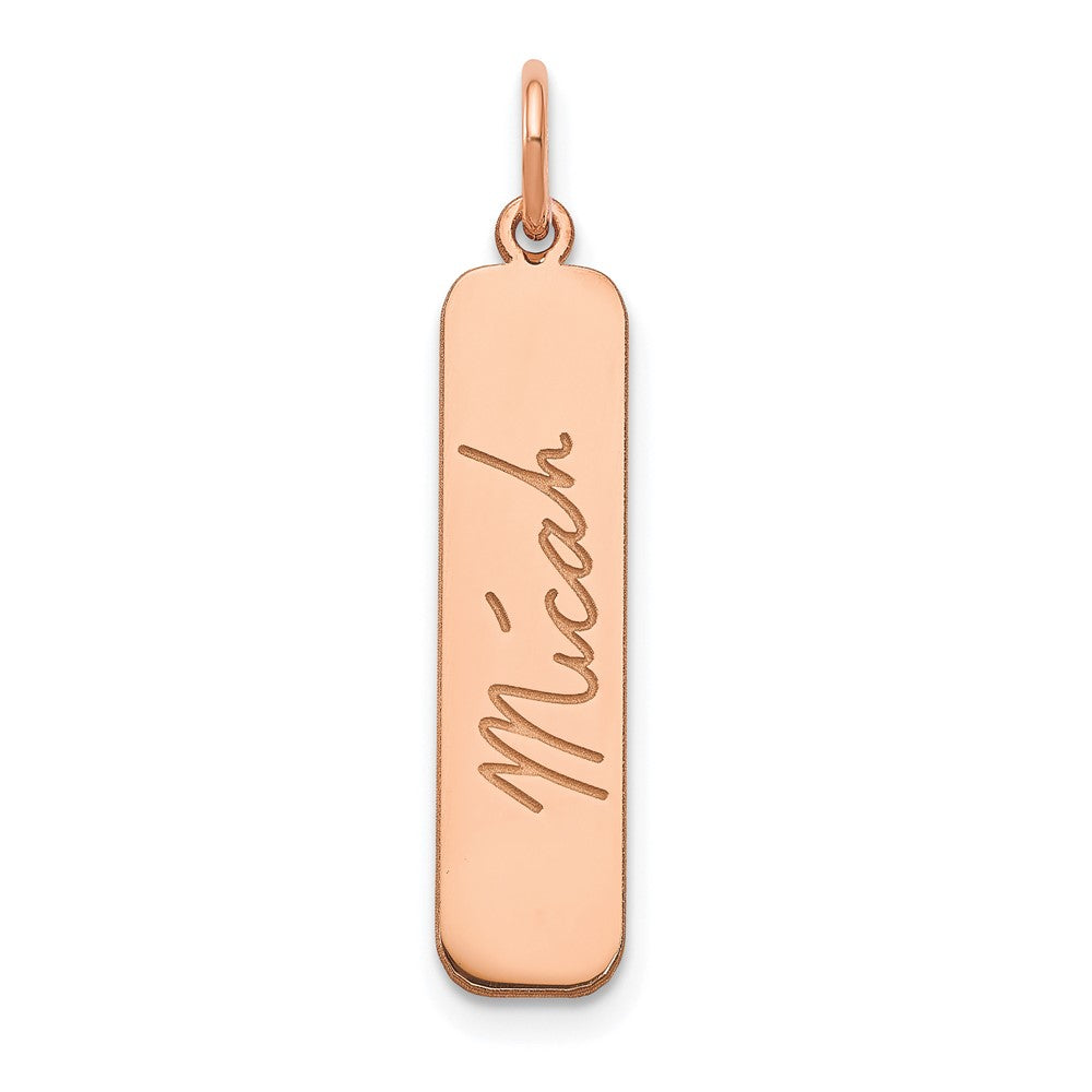 Sterling Silver/Rose-plated Signature Bar Charm