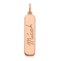 Sterling Silver/Rose-plated Signature Bar Charm