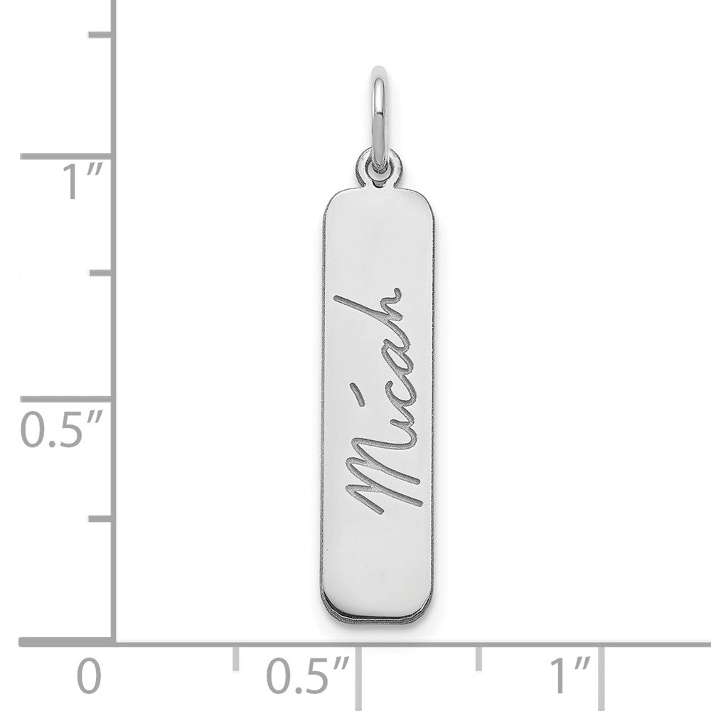 Sterling Silver/Rhodium-plated Signature Bar Charm