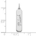 10k White Gold Signature Bar Charm