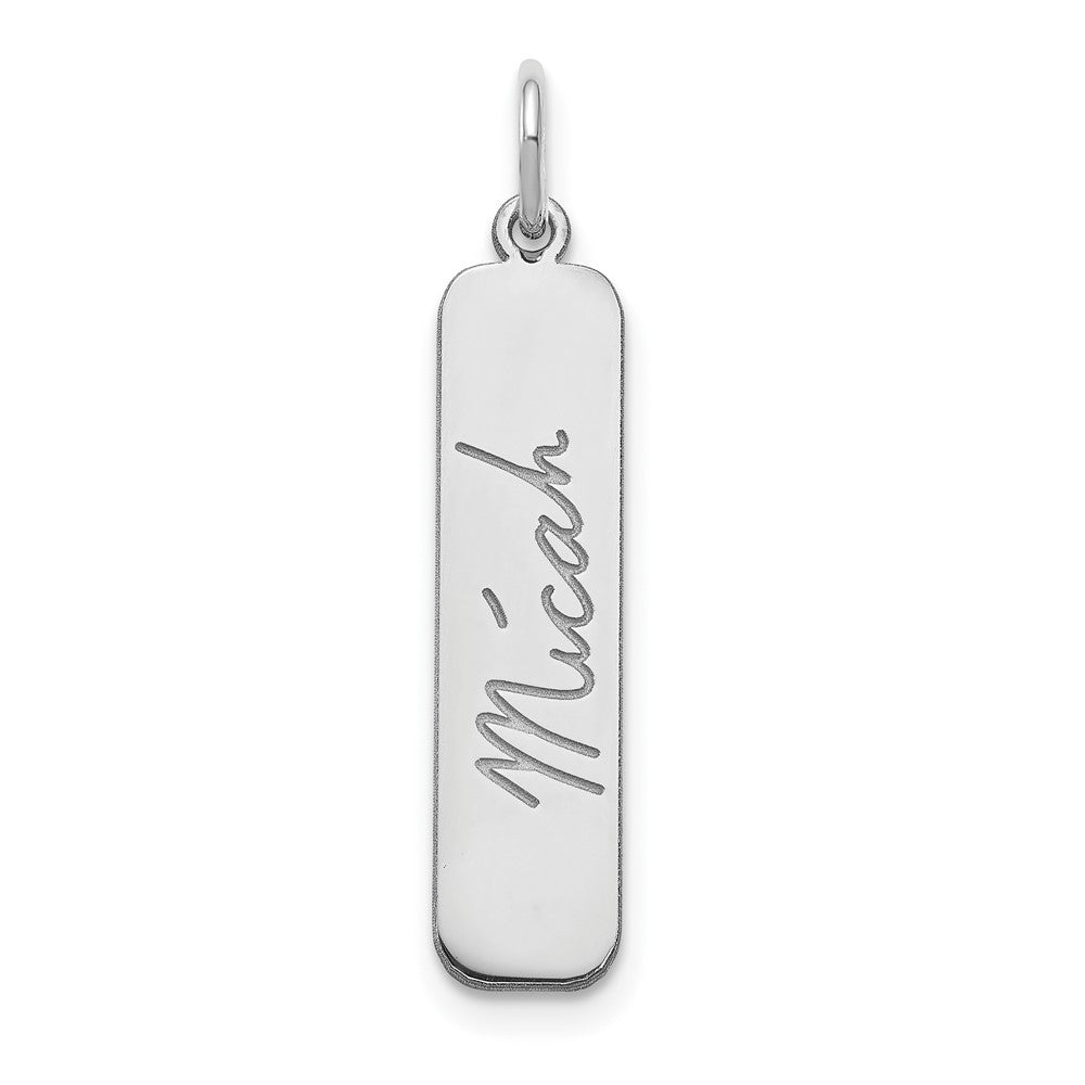 Sterling Silver/Rhodium-plated Signature Bar Charm