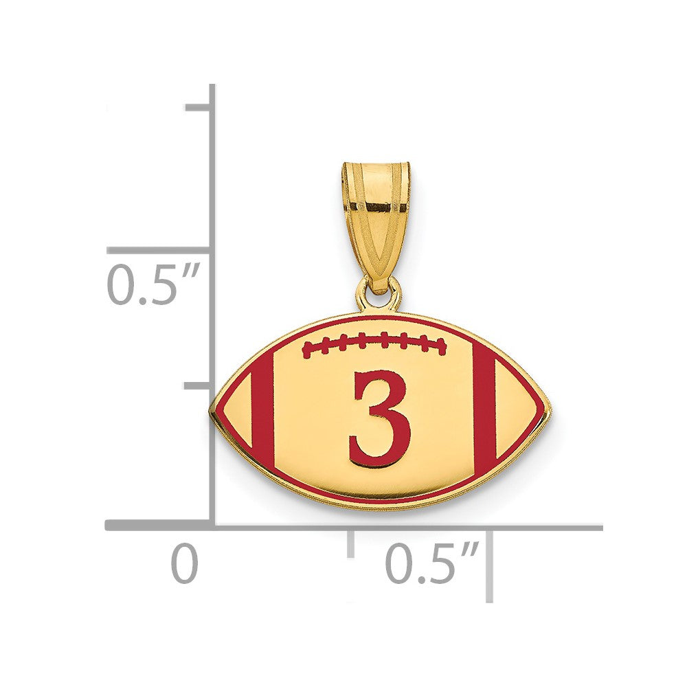 Sterling Silver/Gold-plated Personalized Football Epoxy Pendant