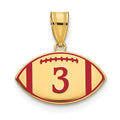 Sterling Silver/Gold-plated Personalized Football Epoxy Pendant
