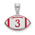 10k White Gold Personalized Football Epoxy Pendant