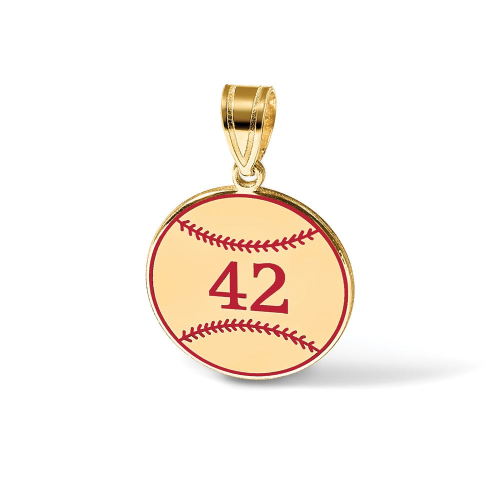SS/Gold-plated Personalized Baseball Epoxy Pendant