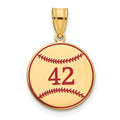 SS/Gold-plated Personalized Baseball Epoxy Pendant