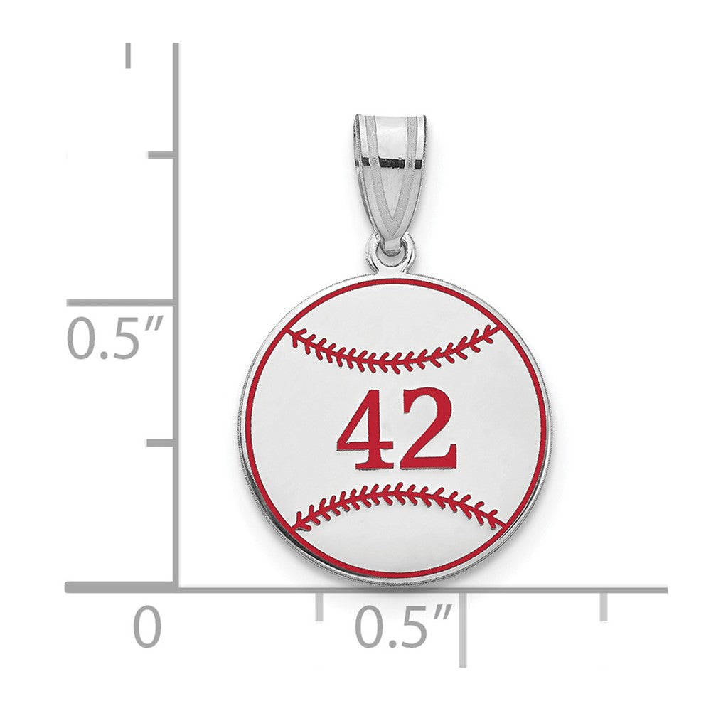 SS/Rhodium-plated Personalized Baseball Epoxy Pendant