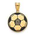 Sterling Silver/Gold-plated Personalized Soccer Ball Epoxy Pendant