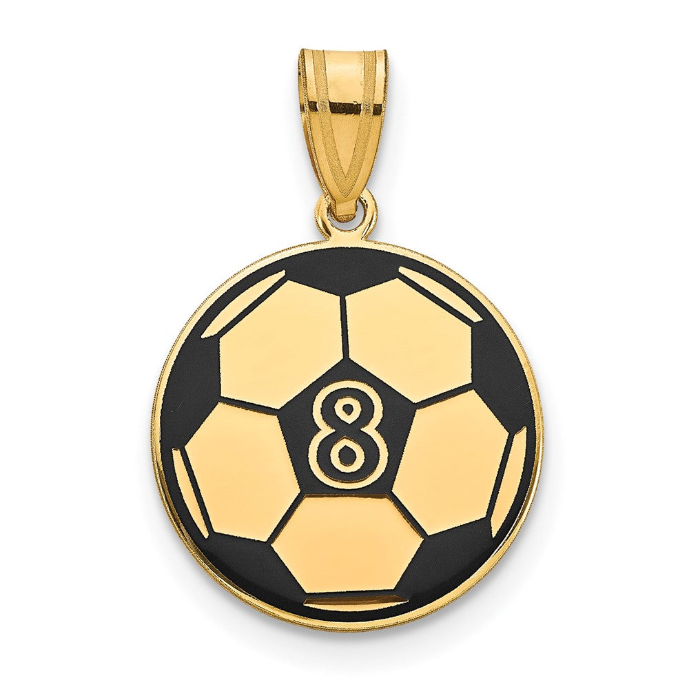 Sterling Silver/Gold-plated Personalized Soccer Ball Epoxy Pendant